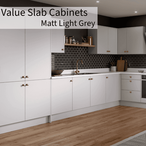 Kitchen Kit Value Slab Matt Light Grey Kitchen Cabinets