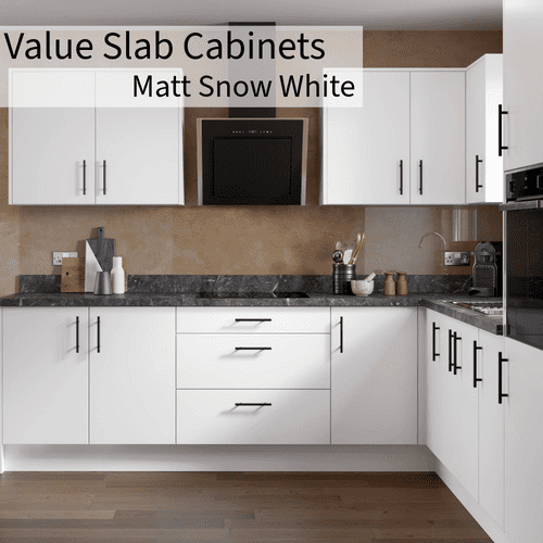 Kitchen Kit Value Slab Matt Snow White Kitchen Cabinets