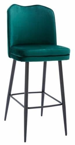 Knightsbridge Velvet Bar Stool - Sage Gren - 66cm