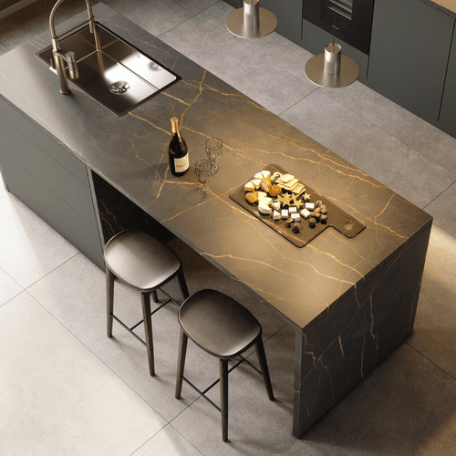 Krono Finesse 38mm Kitchen Laminate Worktops Nero Bronzo Postformed PN K698