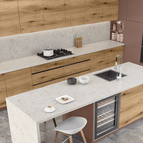 Krono Finesse 38mm Kitchen Laminate Worktops Perlino Sabbia Postformed PN K704