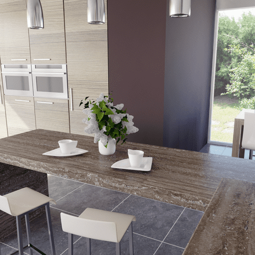 Krono Finesse 38mm Postformed Laminate Worktops - Dark Tivoli - K213 RS