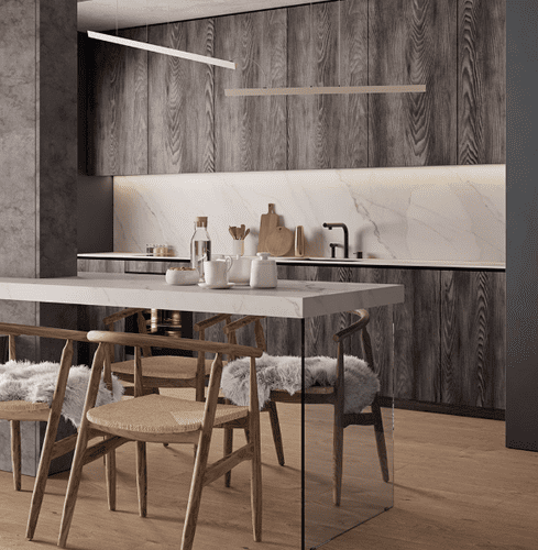 Krono Finesse 38mm Square Edge Laminate Worktops - Calacatta Olympus - K551 SU