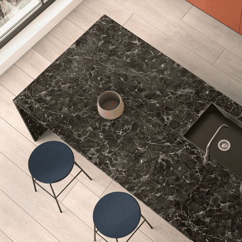 Kronospan 12mm Compact Kitchen Laminate Worktops - Galaxus SU K553 - Black Core