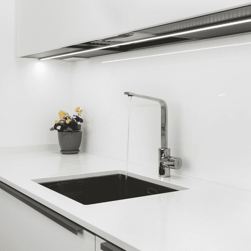 Kronospan 12mm Compact Kitchen Laminate Worktops - Snow White 8685 SU - White Core