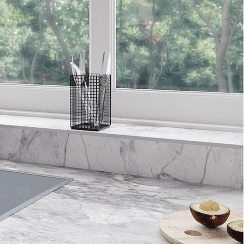 Kronospan 12mm Compact Kitchen Laminate Worktops - White Iceberg Marble K552 SU - White Core