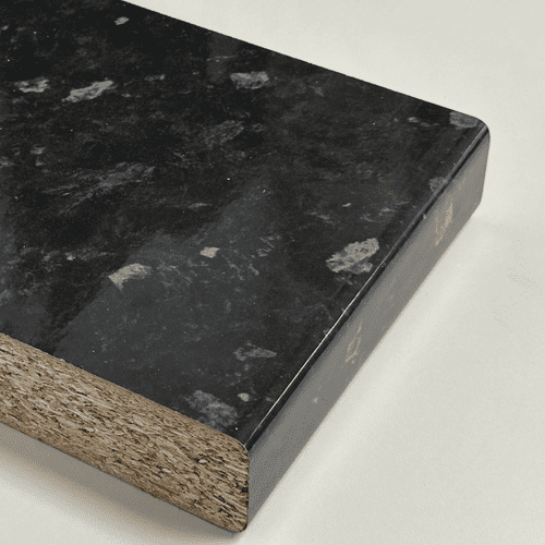 Kronospan 3m Postformed Laminate Worktops - Black Flint Gloss 38mm K210 SQ
