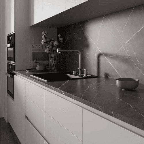 Kronospan 3m Square Edge Laminate Worktops - Pietra Grey Gloss 22mm 4892 GL