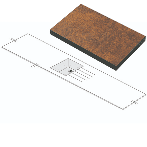 Mariz Stainless Steel Sink Modules R25 - 3050 x 640 x 12mm