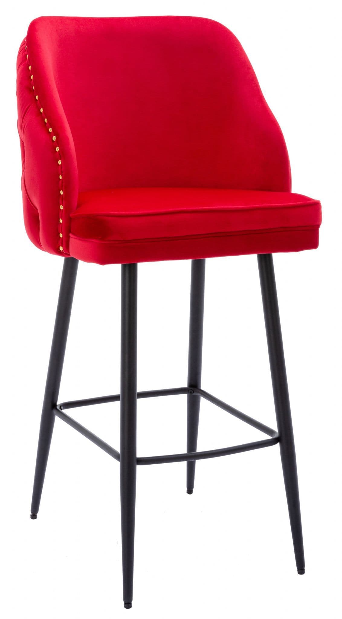 Mayfair Velvet Bar Stool Red 66cm