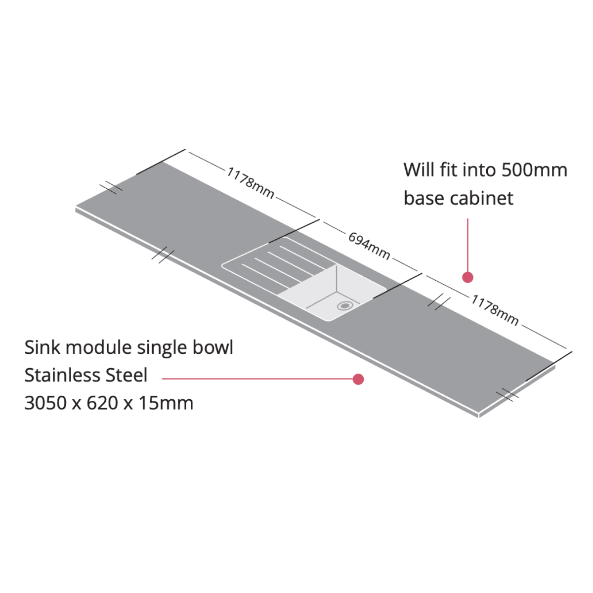 Metis 15mm Slimline Solid Surfaces - Brown Fleck