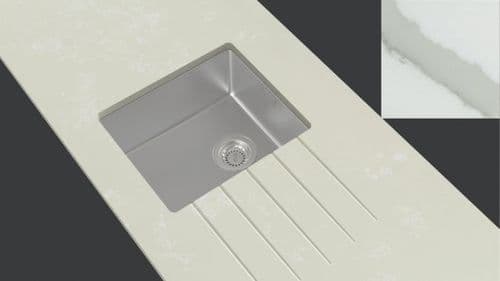 Minerva 10mm Internal Radius Stainless Steel Sink Module - Calcutta White