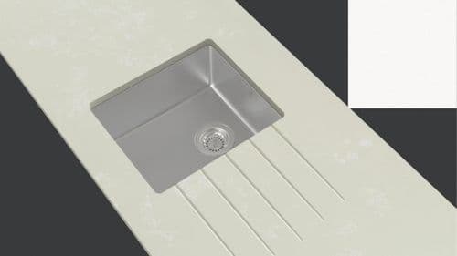 Minerva 10mm Internal Radius Stainless Steel Sink Module - Sparkling White