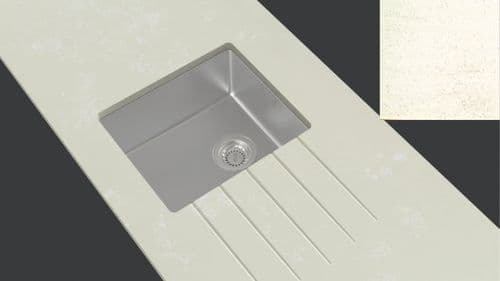 Minerva 10mm Internal Radius Stainless Steel Sink Module - Travertine Haze