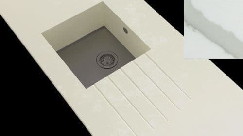 Minerva Calcutta White Integrated Coloured Stainless Steel Sink Modules