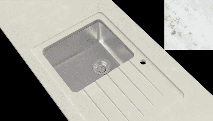 Sink Module Minerva Stainless Steel Sink Module R25 - Carrara White