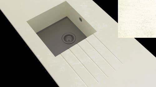 Minerva Travertine Haze Integrated Coloured Stainless Steel Sink Modules