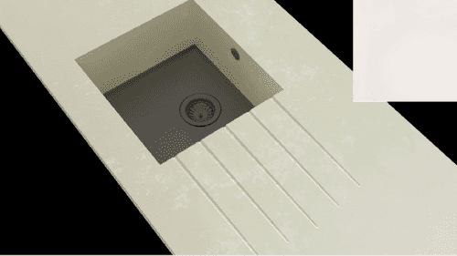 Minerva White Integrated Coloured Stainless Steel Sink Modules