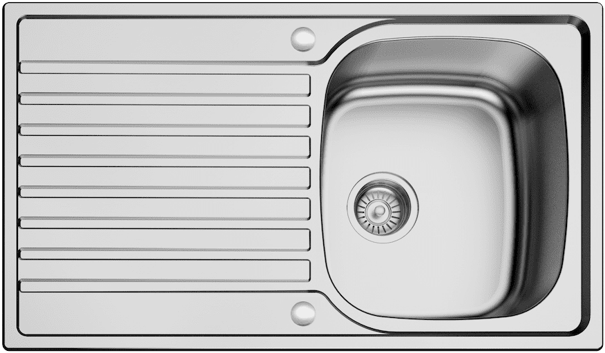 Monument Inset Contract Single Bowl Stainless Steel Sink 860 x 500mm MS10