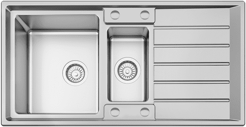 Monument Inset Premium 1.5 Bowl Stainless Steel Sink 970 x 500mm MS40