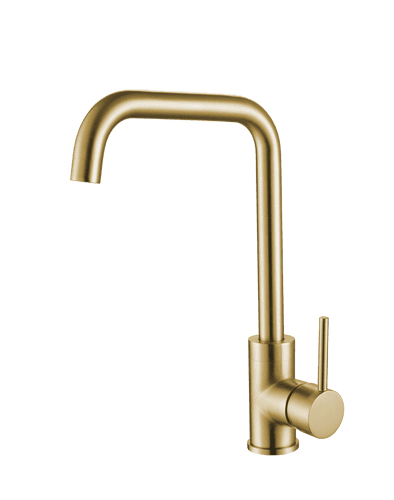 Monument Side Lever Square Neck Mixer Tap Brass Gold MT321