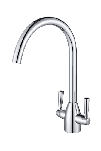 Monument Twin Lever Round Neck Mixer Tap Chrome MT330