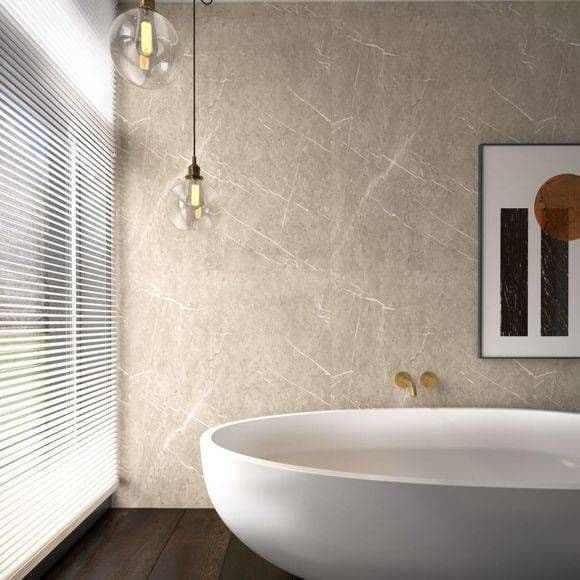 Nuance Designer Shower Bathroom Wall Panels Sand Lightning Fossil