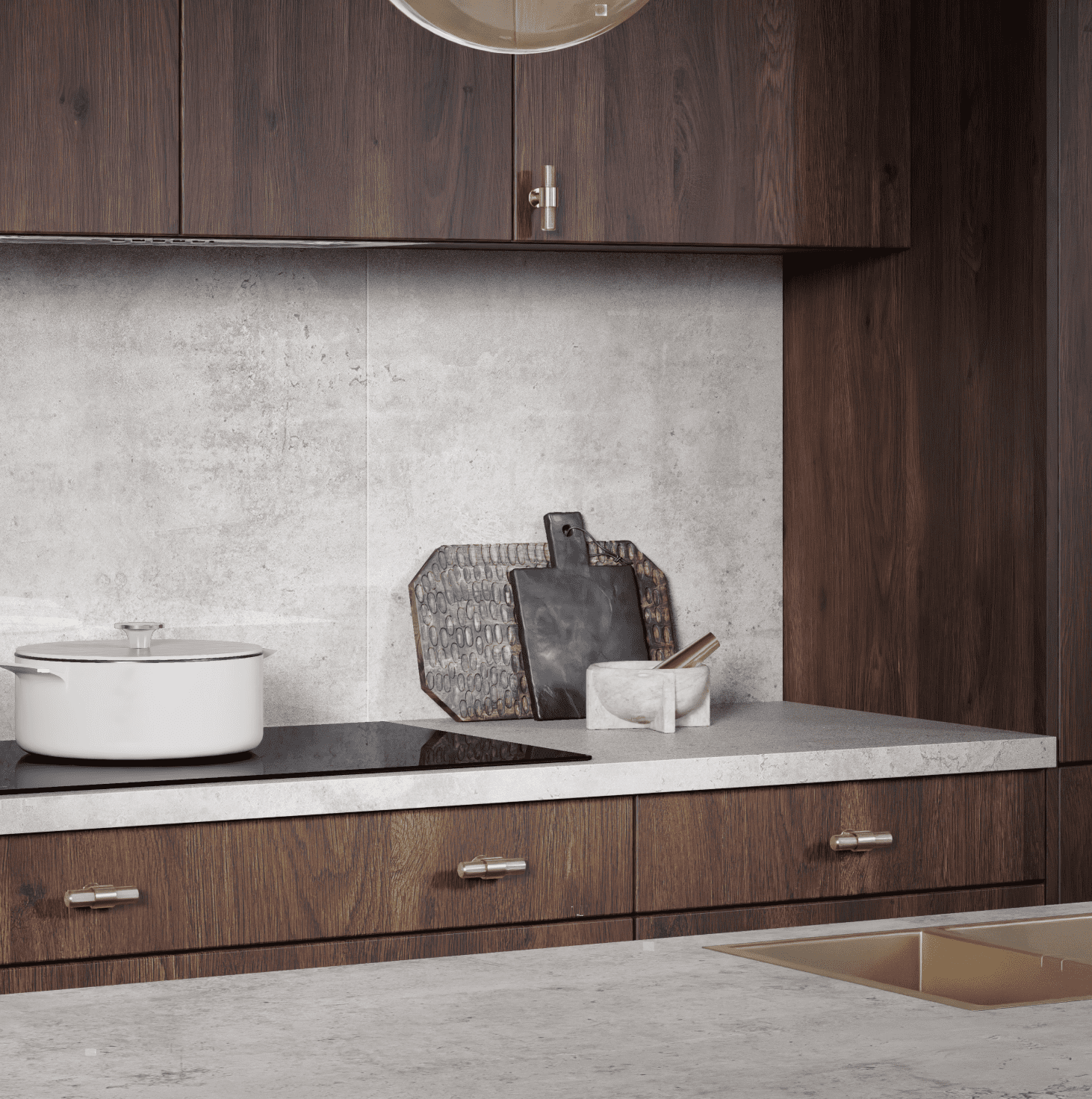 Omega 38mm Square Edge Worktops - Modern Cement - Stone
