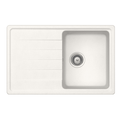 River Range - Apure - White Inset Single Bowl Granite Sink 780 x 500mm