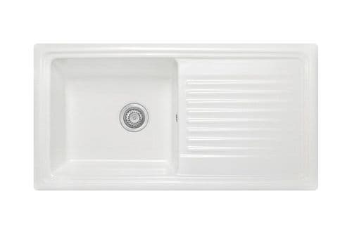 River range - Ashburn Ceramic White Inset Sink One Bowl 1015 x 525mm