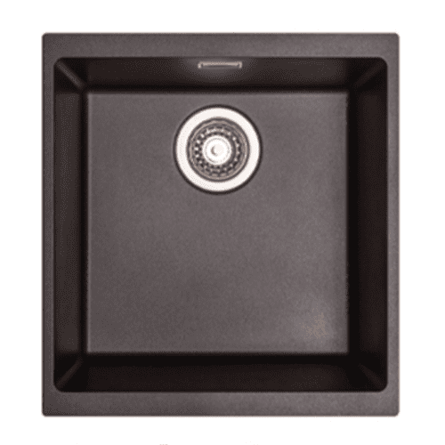 River Range - Calder - Black Undermount/Inset Single Bowl Granite Sink 430 x 460mm