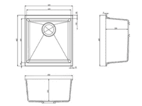 River Range - Calder - Graphite Grey Undermount/Inset Single Bowl Granite Sink 430 x 460mm