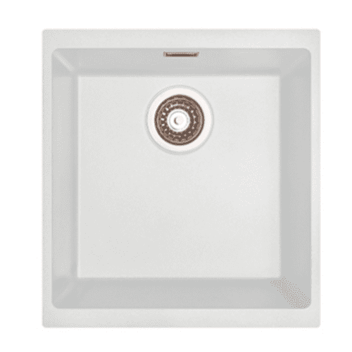 River Range - Calder - White Undermount/Inset Single Bowl Granite Sink 430 x 460mm