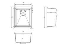 River Range - Cherwell - White Undermount/Inset Single Bowl Granite Sink 370 x 460mm