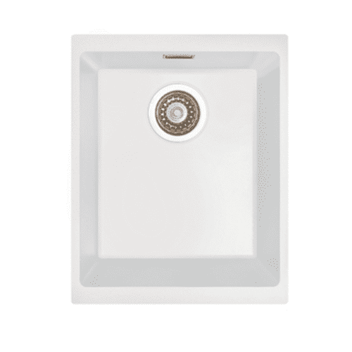 River Range - Cherwell - White Undermount/Inset Single Bowl Granite Sink 370 x 460mm