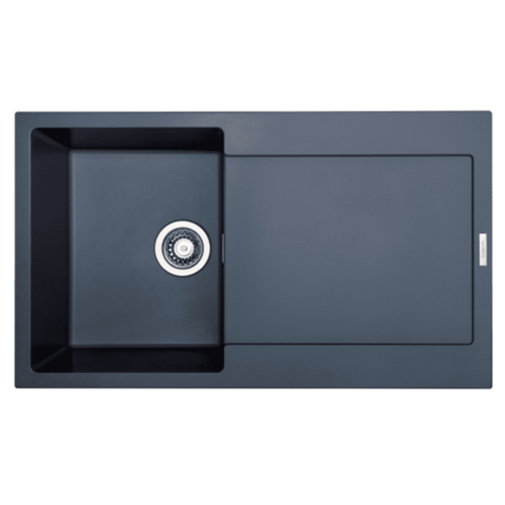 River Range - Danube - Blue Inset Single Bowl Granite Sink 860 x 500mm