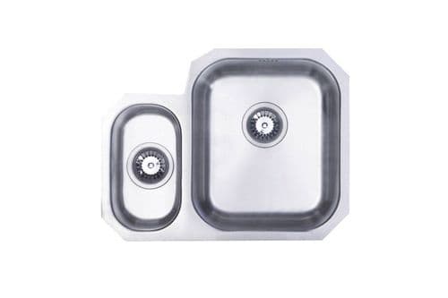 River range - Derwent Brushed Steel Undermount Sink - One and a Half Bowl 594mm x 460mm