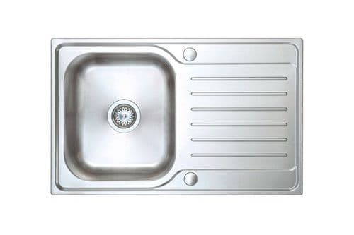 River range - Don Brushed Steel Sink - Single bowl 800mm x 500mm