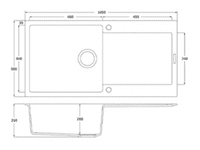 River Range - Hudson - White Inset Single Bowl Granite Sink 1000 x 500mm