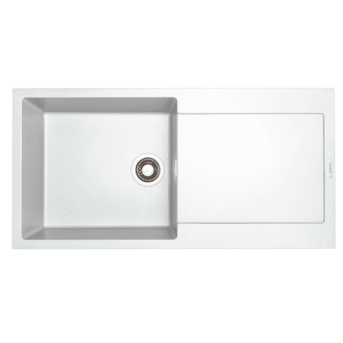 River Range - Hudson - White Inset Single Bowl Granite Sink 1000 x 500mm