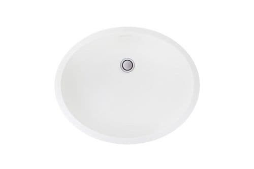 River range - Karun - Solid Surface Bright White Undermount Sink - Single Vanity Bowl 462 x 376mm