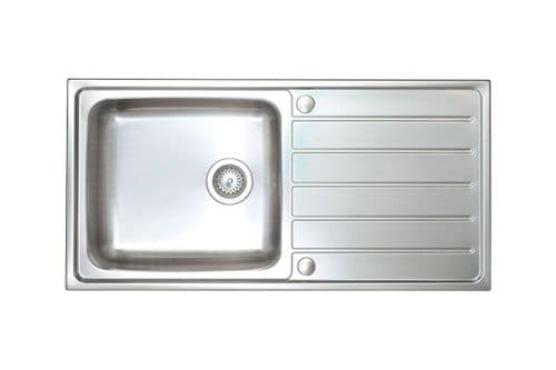River range - Medlock Brushed Steel Sink - Single bowl - 1000mm x 500mm