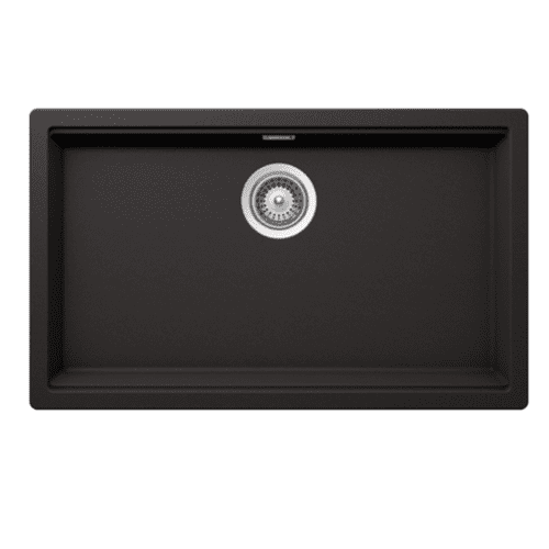 River Range - Mississippi - Black Undermount/Inset Large Single Bowl Granite Sink 756 x 456mm