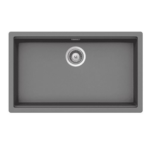 River Range - Mississippi - Light Grey Undermount/Inset Large Single Bowl Granite Sink 756 x 456mm