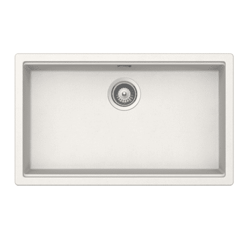 River Range - Mississippi - White Undermount/Inset Large Single Bowl Granite Sink 756 x 456mm