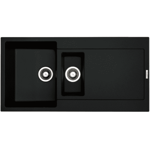 River Range - Nelson - Black Inset One & a half Bowl Granite Sink 1000 x 500mm