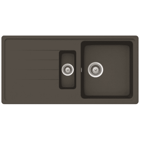 River Range - Orinoco - Dark Grey Inset One & a Half Bowl Granite Sink 1000 x 500mm