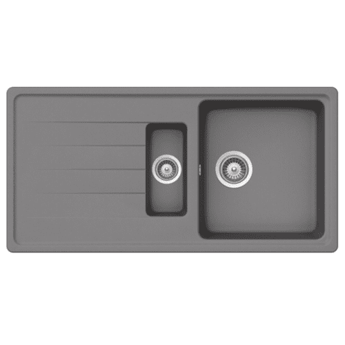 River Range - Orinoco - Light Grey Inset One & a Half Bowl Granite Sink 1000 x 500mm