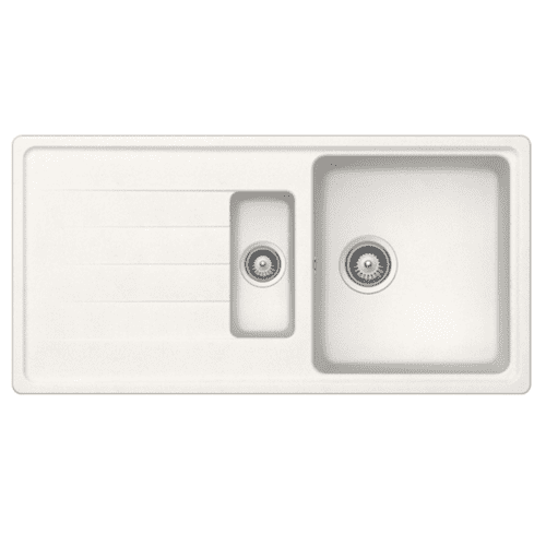 River Range - Orinoco - White Inset One & a Half Bowl Granite Sink 1000 x 500mm