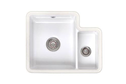 River range - Witham - Ceramic White Undermount Sink One & Half Bowl 545mm x 440mm